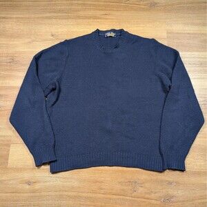 VTG Brooks Brothers Shetland Wool Crew Neck Sweater Men's L Blue Made in England
